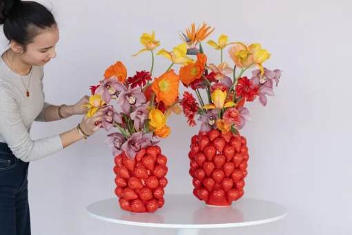 KARE Vase Strawberries Rot 24cm Sale