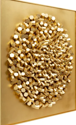 KARE Wandobjekt Mikado Gold 120x120cm Clearance