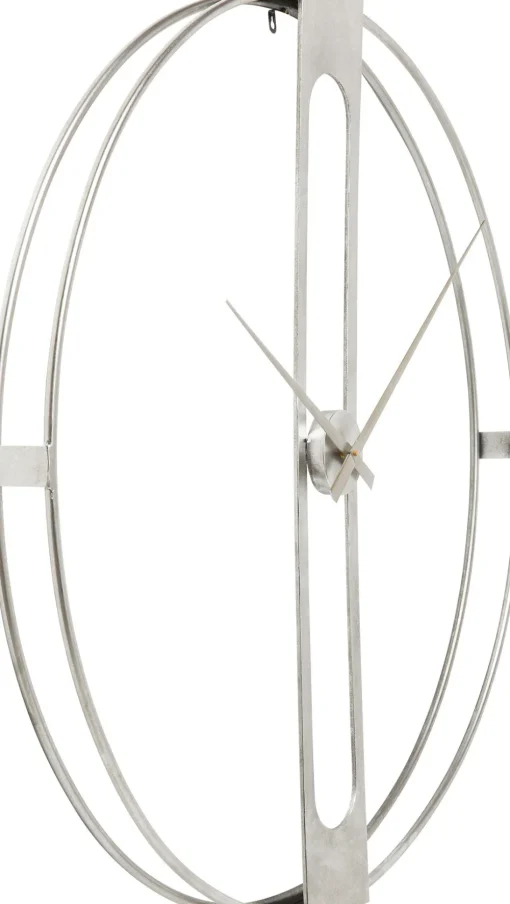 KARE Wanduhr Clip Silber Ø60cm Discount