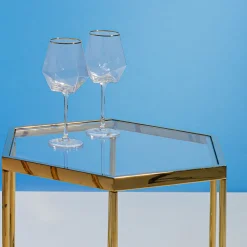 KARE Weinglas Diamond Gold Rim Best