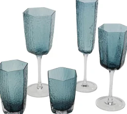 KARE Weißweinglas Cascata Blau New